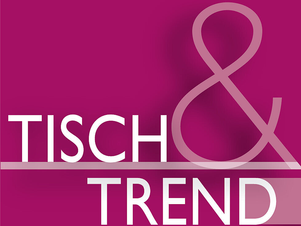 Logodatei von Tisch & Trend Logodatei von unserer Tisch & Trend Abteilung. Schriftzug in weiß auf einem dunkelpinkem Hintergrund